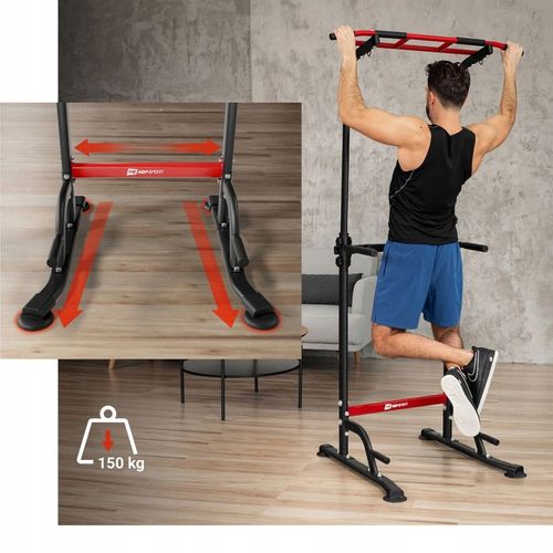 Stabilny drążek stacjonarny regulowany poręcz uchwyty do dipów do treningów na Arena.pl