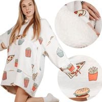 KOC BLUZA kocobluza ciepła GRUBA z kapturem bluzokoc oversize szlafrok XXL