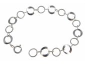 ELEGANCKA SREBRNA BRANSOLETKA GŁADKIE KÓŁKA KÓŁECZKA CIRCLE RING 20CM