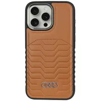 audi synthetic leather magsafe iphone 15 pro 6.1 brązowy/brown