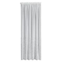 Firana Mella 140x270 cm biało-srebrna taśma, lekki połysk