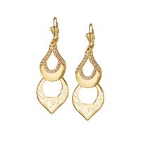 kolczyki pozłacane, wiszące , orientalne , cyrkonie i wycięcia