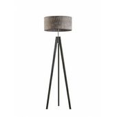 Lampa podłogowa HAITI abażur szary melanż stelaż hebanowy