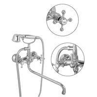 Bateria wannowo-prysznicowa, chrom retro - Yoka