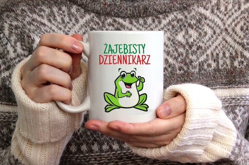 Kubek Czerwony Prezent Dla Dziennikarza Reportera Z Nadrukiem Ze Zdjęciem zdjęcie 4