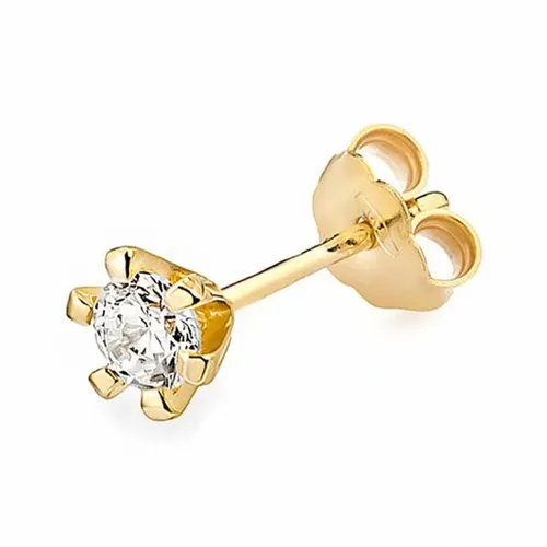 POJEDYNCZY ZŁOTY KOLCZYK pr. 333 z CYRKONIĄ 4mm na Arena.pl