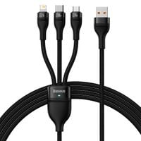 kabel przewód 3w1 usb do usb-c / iphone lightning / micro usb 1.2m - czarny