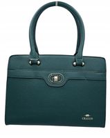 Charro - torebka shopper skóra ekologiczna ciemny zielony groszek CH5785-4