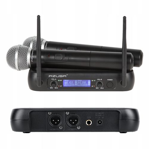 Mikrofon BEZPRZEWODOWY 2 mikrofony AZUSA 2 kanały VHF FM na Arena.pl