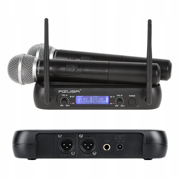 Mikrofon BEZPRZEWODOWY 2 mikrofony AZUSA 2 kanały VHF FM zdjęcie 1