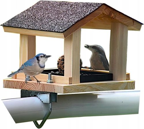 Karmnik dla ptaków na balkon uchwyt + WYSUWANA SZUFLADA - Producent na Arena.pl