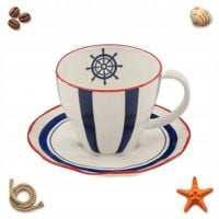 FILIŻANKA ZE SPODKIEM DO KAWY ESPRESSO CERAMICZNA 120ml ZESTAW KAWOWY DLA 1