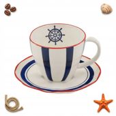 FILIŻANKA ZE SPODKIEM DO KAWY ESPRESSO CERAMICZNA 120ml ZESTAW KAWOWY DLA 1