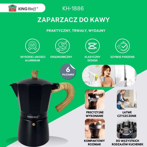 kawiarka zaparzacz do kawy 300ml kinghoff kh-1886 indukcja na Arena.pl