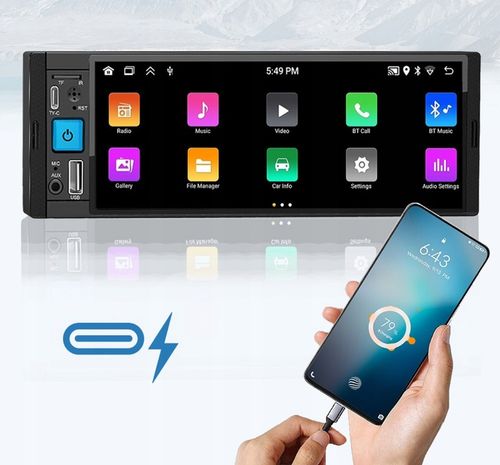 RADIO SAMOCHODOWE NAWIGACJA 1DIN ANDROID BT USB AUX KAMERA COFANIA CARPLAY na Arena.pl