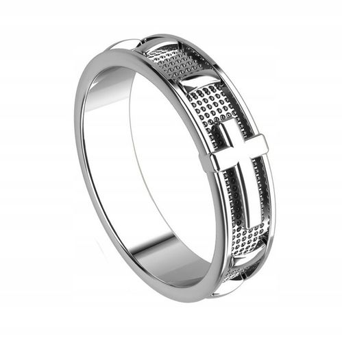 Obrączka RÓŻANIEC Na Palec Srebro pr. 925 Pierścionek Rodowany | r. 27 na Arena.pl