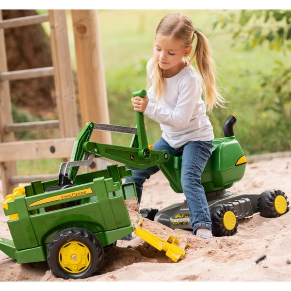 Rolly Toys RollyDigger John Deere Koparka samobieżna Jeździk - Zielony zdjęcie 5