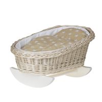 BUJANE ŁÓŻECZKO KOŁYSKA Z WIKLINY DLA LALEK Z POŚCIELĄ 46X30 H 20/26 CM uniwersalny