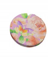 Eleganckie lusterko kieszonkowe 7 cm podwójne kwiaty wielokolorowe