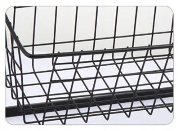 Koszyk Piętrowy Dwupoziomowy na Owoce Warzywa Czarny Organizer do na Arena.pl