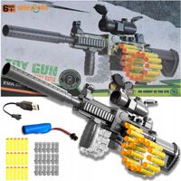 BEZPIECZNY KARABIN ZABAWKOWY DLA DZIECI AUTOMAT NA MIĘKKIE STRZAŁKI-PIANKI