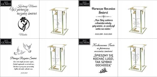 Ekskluzywny znicz szklany złoto biały PERSONALIZOWANY GRAWER dla SYNA na Arena.pl