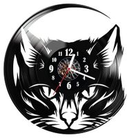 Zegar ścienny z płyty winylowej Kot 182.14
