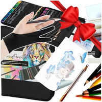 ZESTAW DO RYSOWANIA SZKICOWNIK KREDKI OŁÓWKI ETUI KALKA KREŚLARSKA RĘKAWICA