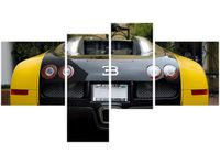 100 55CM OBRAZ 4 ELEM ŻÓŁTE BUGATTI VEYRON AXION23 PŁÓTNO DRUK