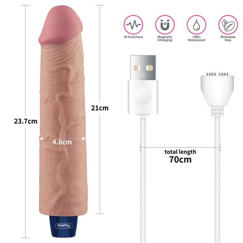9.5" real softee rechargeable tpe vibrating dildo(flesh) na Arena.pl