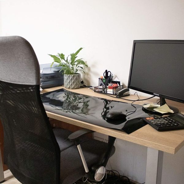 Mata pod krzesło, fotel biurowy 70x50x0,1cm podkładka na biurko czarna na Arena.pl