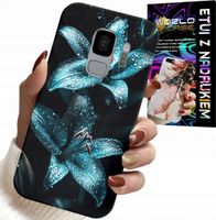 ETUI DO SAMSUNG GALAXY S9 - TURKUSOWE LILIE KWIATY OBUDOWA + FOLIA