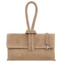 VERA PELLE torebka damska zamszowa listonoszka z paskiem V678 beżowa