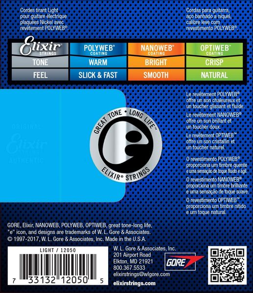 Struny do gitary elektrycznej Elixir 12050 Nickel POLYWEB Coating 10-46 zdjęcie 2