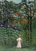 Plakat 13x18cm Woman Walking, Rousseau Vintage do Salonu