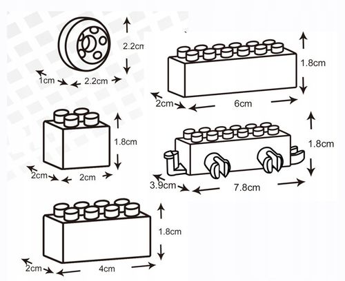 KLOCKI PLASTIKOWE DUŻE KOLOROWE POCIĄG BUDOWLANE zestaw w torbie XXL 400el na Arena.pl