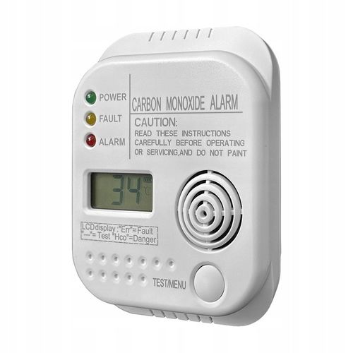 Bezprzewodowy czujnik gazu tlenku węgla czadu i dymu na baterię alarm na Arena.pl