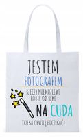 Dla Fotografa Fotografki Torba Eco Biała Shopper Z Nadrukiem Ze Zdjęciem