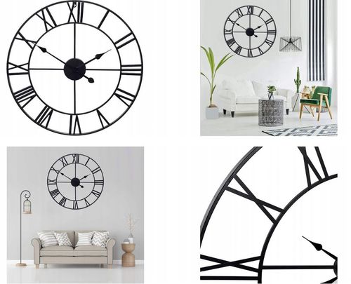 DEKORACYJNY ZEGAR ŚCIENNY 50CM DUŻY ELEGANCKI CZAS na Arena.pl