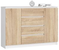 KOMODA K140 2D 4SZ CLP BIAŁY / SONOMA