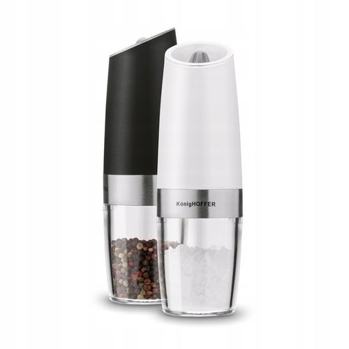 Zestaw 2x MŁYNEK ELEKTRYCZNY PIEPRZU i SOLI biały i czarny Konighoffer Luca na Arena.pl