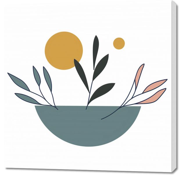 Obraz 100x100cm Miska Roślinności zdjęcie 1
