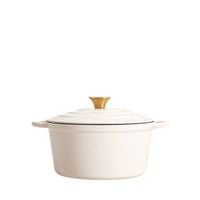 Garnek żeliwny ANDREAS beżowy tradycyjny, 24cm 4 l HOMLA