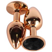 Ekskluzywny Korek Analny Z Czarnym Kryształem Gold Diamond Plug Black