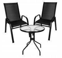 ZESTAW MEBLI OGRODOWYCH NA BALKON WODOODPORNY STOLIK + 2 KRZESŁA