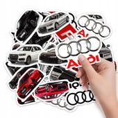 NAKLEJKI NA ZESZYT NALEPKA Z POSTACIAMI SAMOCHÓD WYŚCIGI AUDI WZORY 10SZT