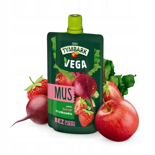 Mus warzywa owoce Tymbark Vega jabłko burak truskawka 12x 100g na Arena.pl