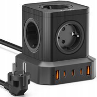 Voomy Power S100 - 100W Listwa Zasilająca 3 USB-C & 2 USB-A 4000W Czarny