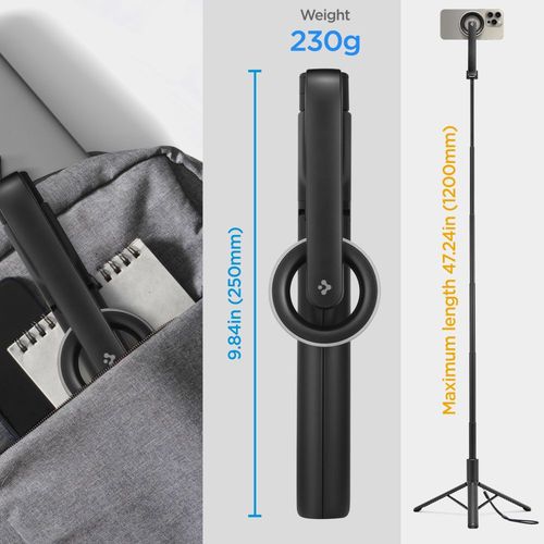 spigen s580w magsafe bluetooth selfie stick long tripod black na Arena.pl