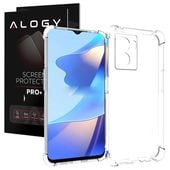 etui pancerne shockproof alogy do oppo a57 5g 2022 przezroczyste + szkło
